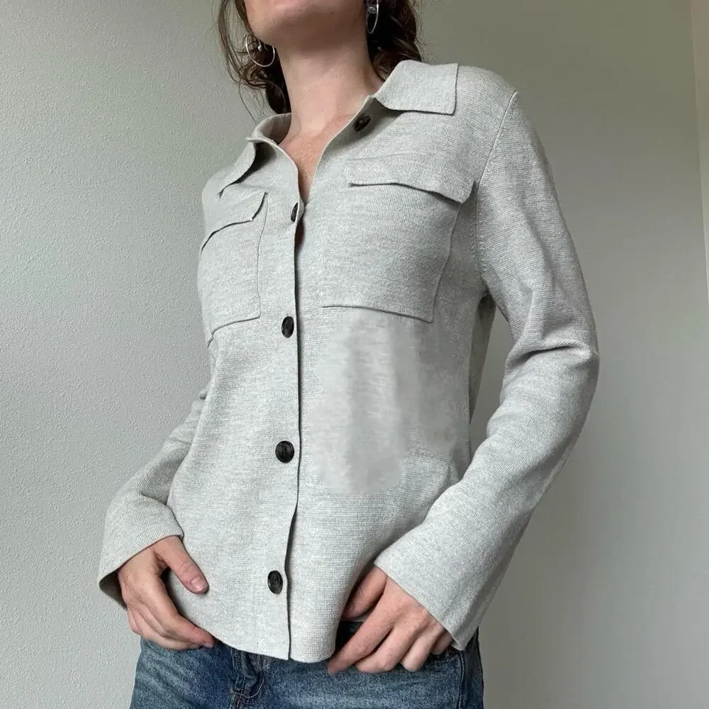 Banana republic sweater shirt jacket merino wool